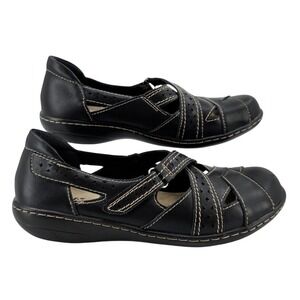 TerriKat Womens 9 Black Leather Comfort Mary Jane Shoes Adjustable Strap